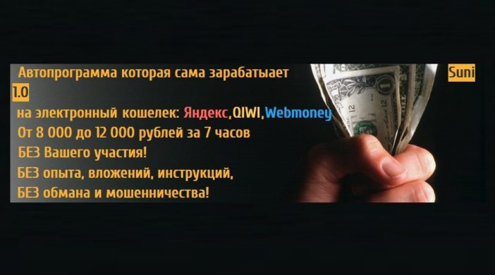 Программа Елены Рожковой «Suni 1.0». Доход от 8 000 рублей в сутки.